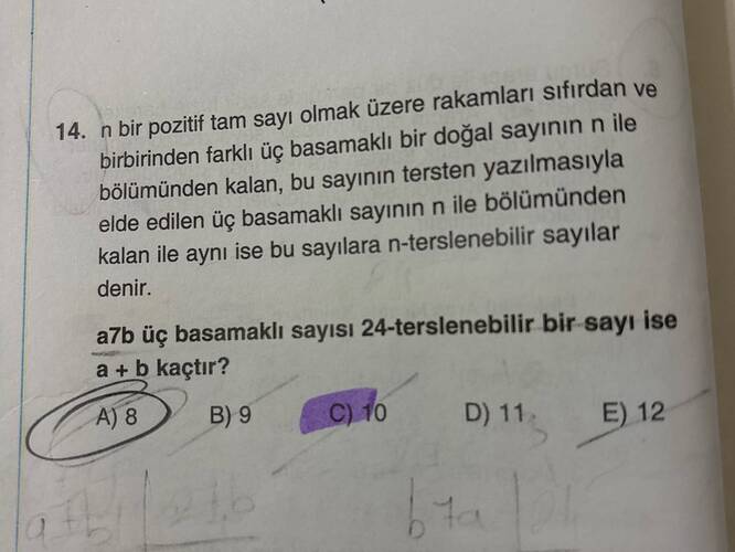 n bir pozitif tam sayı olmak üzere rakamları sıfırdan ve birbirinden farklı üç...