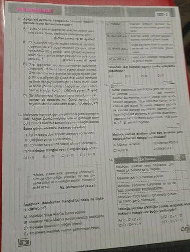 Aşağıdaki ayetlerin hangisinde "Kıyametin kopması" meleklerinen bahsedilmektedir?