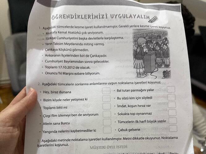 öĞRENDİKLERİMİZİ UYGULAYALIM 1.