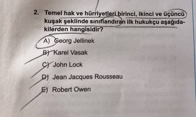 Temel hak ve hürriyetleri birinci, ikinci ve üçüncü) kuşak şeklinde sınflandıran ilk...