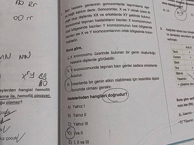 Bazı hastalık genlerinin gonozomlarda taşınmasına eşeğe bağlı kalıtım denir.