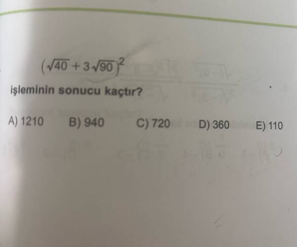 (V40 +3490 işleminin sonucu kaçtır?