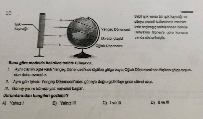 Isik kaynağı Buna göre modelde belirtilen tarihte Dünya'da; lL.