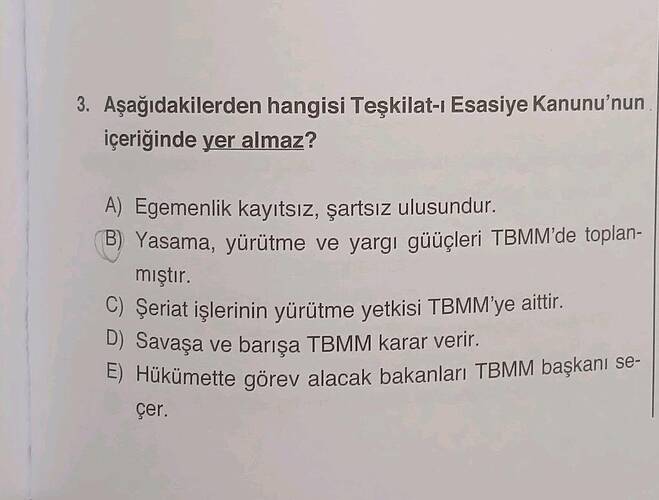 Aşağıdakilerden hangisi Teşkilat-ı Esasiye Kanunu'nun içeriğinde yer almaz?
