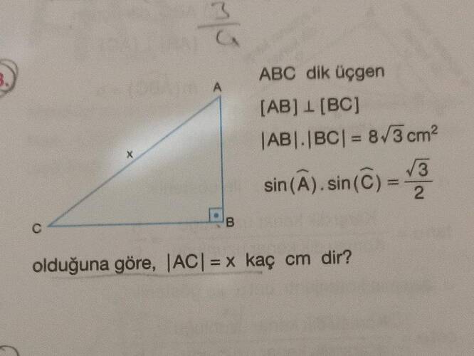 ABC dik üçgen L (BC AB .