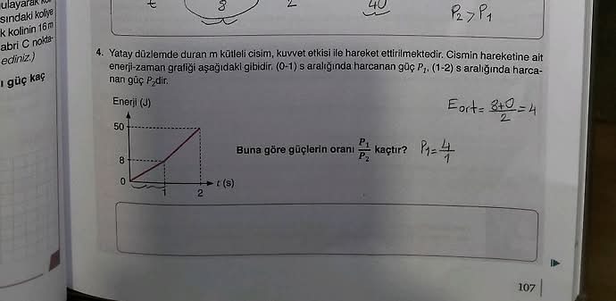Yatay düzlemde duran m kütleli cisim, kuvvet etkisi ile hareket ettirilmektedir.