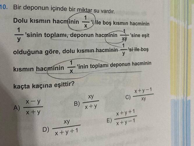 Bir deponun içinde bir miktar su vardır.