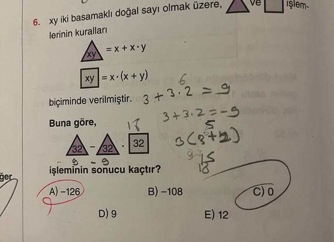 xy iki basamaklı doğal sayı olmak üzere, 6.