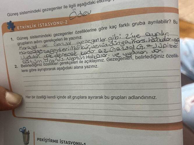 Güneş sistemindeki gezegenler ile ilgili aşağıdakı ETKİNLİK İSTASYONU-2 1.