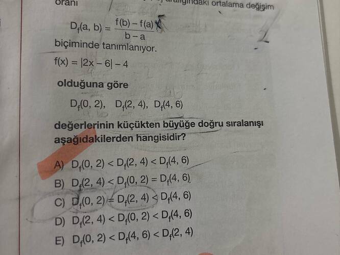 orani D(a, b) fb)- fla) biçiminde tanımlanıyor.