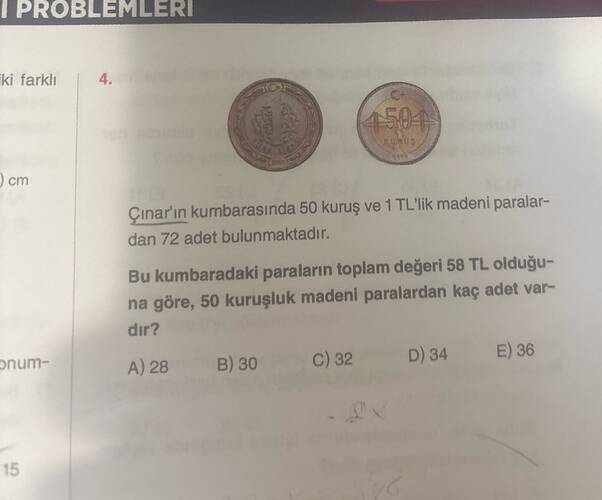 Çınar'ın kumbarasında 50 kuruş ve 1 TL'lik madeni paralar- dan 72 adet bulunmaktadır.