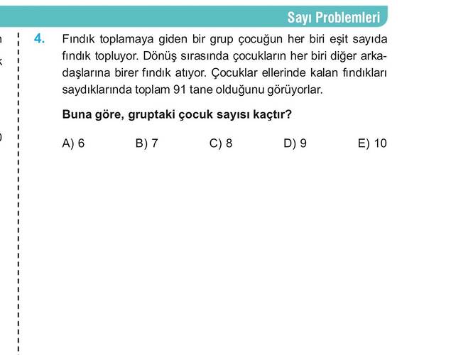 Fındık toplamaya giden bir grup çocuğun her biri eşit sayıda fındık topluyor.