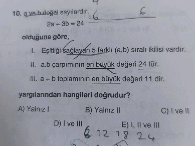 a ve b doğal sayılardır.