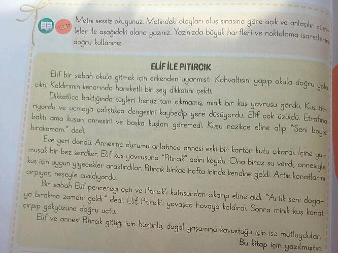 Metni sessiz okuyunuz.