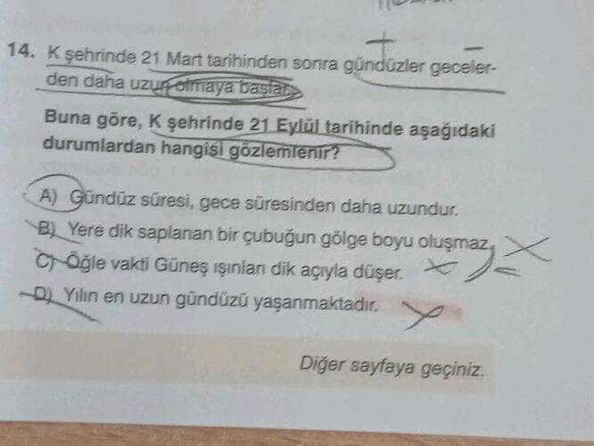 K şehrinde 21 Mart tarihinden sonra gündüzler gecelerden daha uzun olmaya başlar.