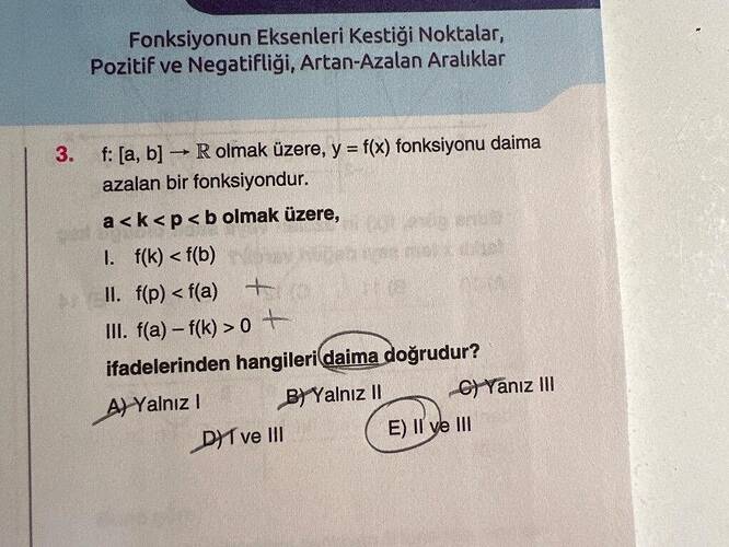 Fonksiyonun Eksenleri Kestiği Noktalar, Pozitif ve Negatifliği, Artan-Azalan Aralıklar...