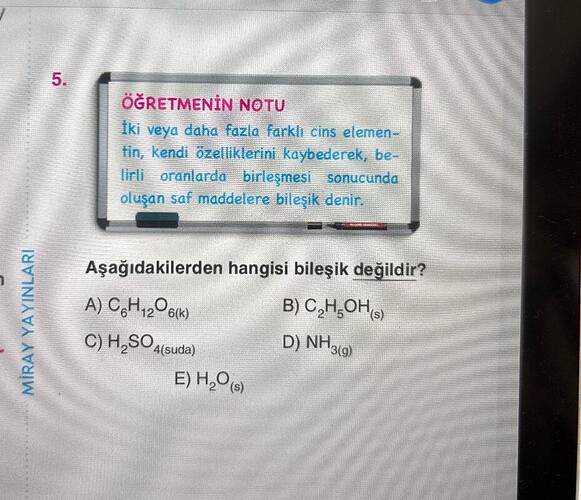 ÖĞRETMENİN NOTU İki veya daha fazla farkl cins elemen in, kend ozeilikteriR kaybederek,...