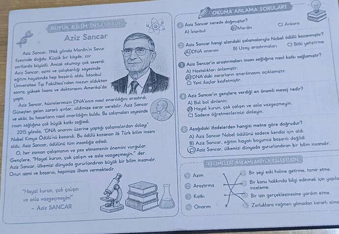 Aziz Sancar, 1946 yılında Mardin'in Savur ilçesinde doğdu.
