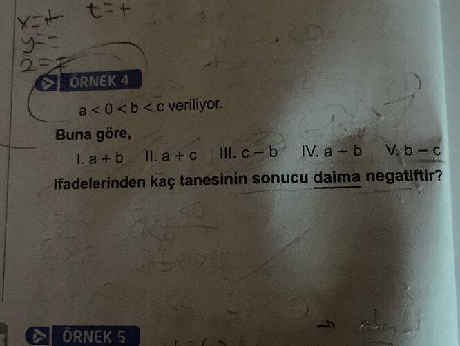 ÖRNEK 4 a 0 b c veriliyor.