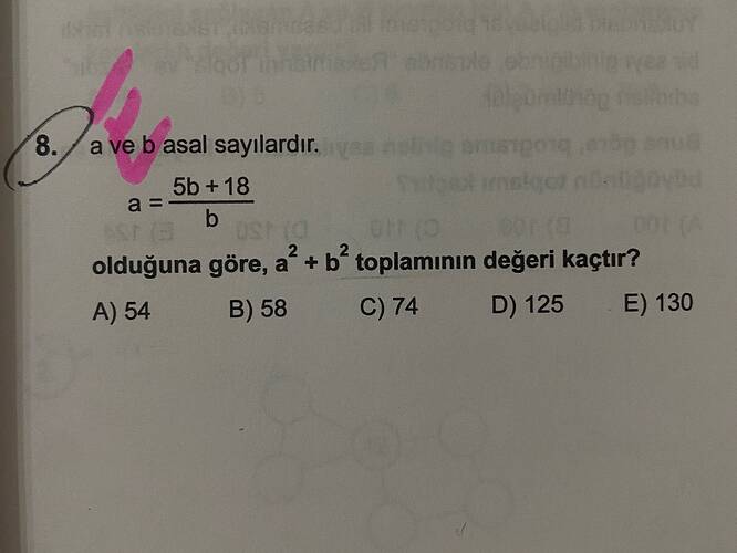 /a ve b asal sayılardır.