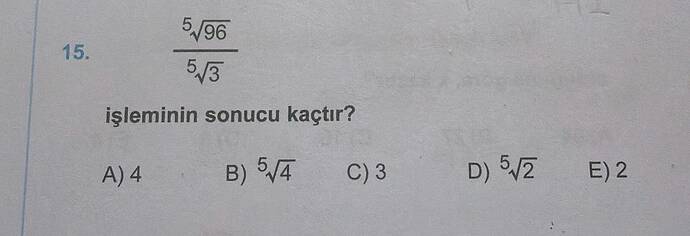 9/96 5/3 işleminin sonucu kaçtır?