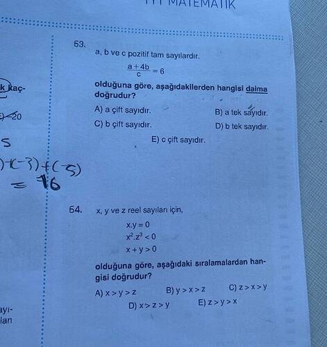 VIATEMAIK a, b ve c pozitif tam sayılardır.