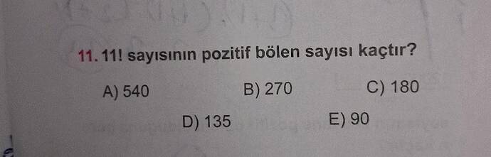 sayısının pozitif bölen sayısı kaçtır?