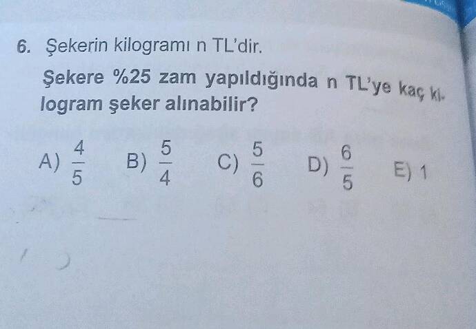 Sekerin kilogramin TL'dir.