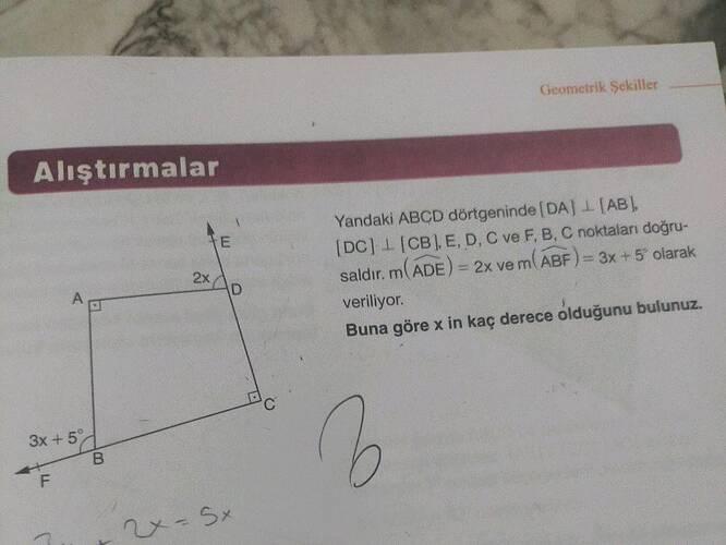 Yandaki ABCD dörtgeninde perp , perp , E, D, C ve F, B, C noktaları doğrudur.