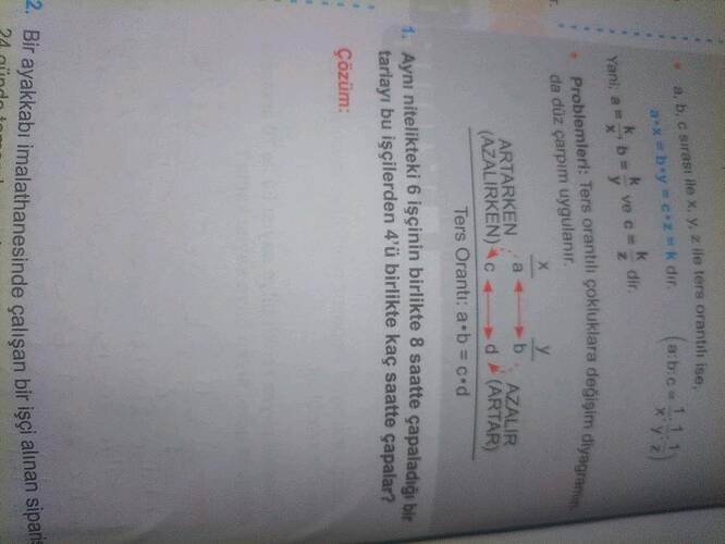 Aynı nitelikteki 6 işçinin birlikte 8 saatte çapaladığı bir tarlayı bu işçilerden 4'ü...