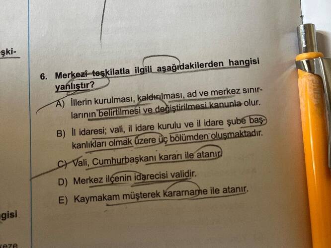 Merkezi- teşkilatla ilgili aşağıdakilerden hangisi yańlıştır?