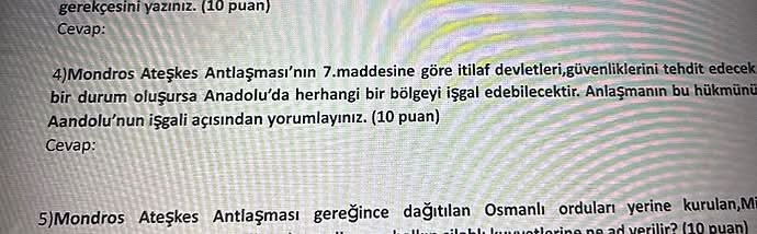 Mondros Ateşkes Antlaşması'nın 7.