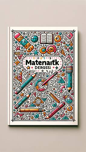 Create a visually appealing cover for a children's math magazine titled 'Matematik Dergisi'. The design should comprise hand-drawn elements such as basic geometric shapes including circle, triangle, and square, and delightfully depicted math symbols like +, -, and =. Surround the artwork with a playful border pattern in vivid colors. Maintain a clean and uncluttered appearance. The headline 'Matematik Dergisi' should be legible and centered. Enhance the layout subtly with joyful illustrations like a grinning cartoon pencil or a joyous book at a corner. Utilize soft, bright and captivating colors, for instance, pastel hues. Keep the details minimal yet effective, and aim to attract the interest of 5th-grade children.