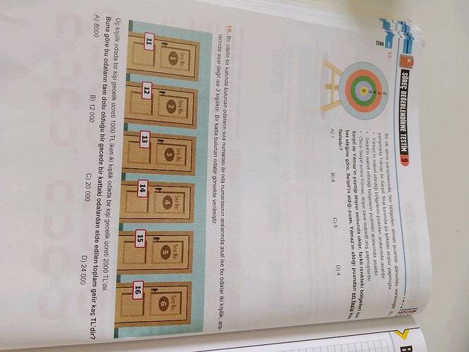 Bir ok atma yarışmasında, her bölgeden alınan puanlar görselde verilmiştir.