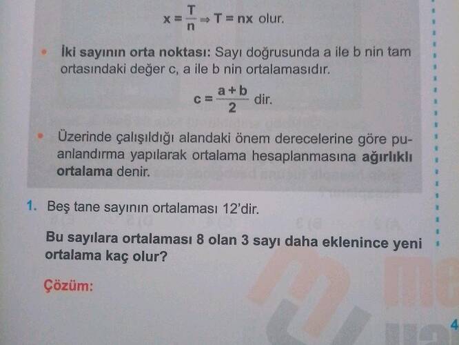 x = T/n ımplies T = nx olur.
