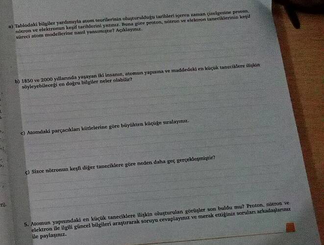 om tegilerinin oluşturuldugu taribie ykberinin kei nötron ve elektroe nas yansımiştirt...