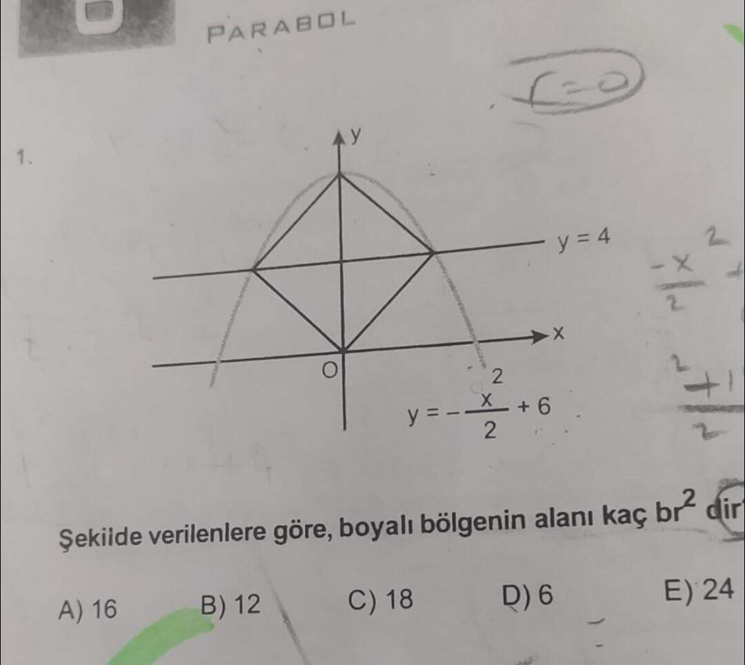 Şekilde Verilenlere Göre, Boyalı Bölgenin Alanı Kaç Br² Dir - Sorumatik